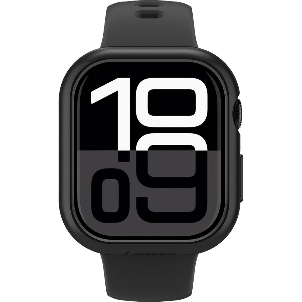 Schutzhülle für Apple Watch 10 42 mm, Spigen Thin Fit, Schwarz
