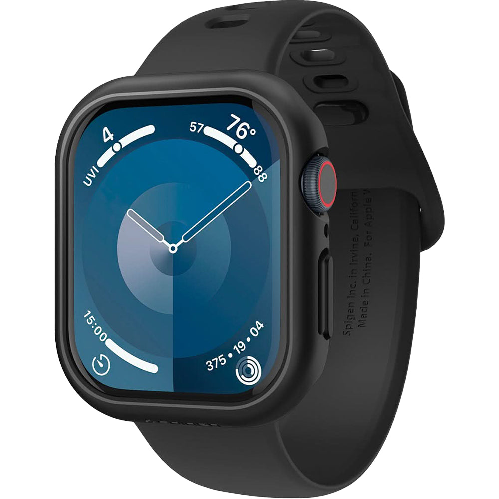 Schutzhülle für Apple Watch 10 42 mm, Spigen Thin Fit, Schwarz