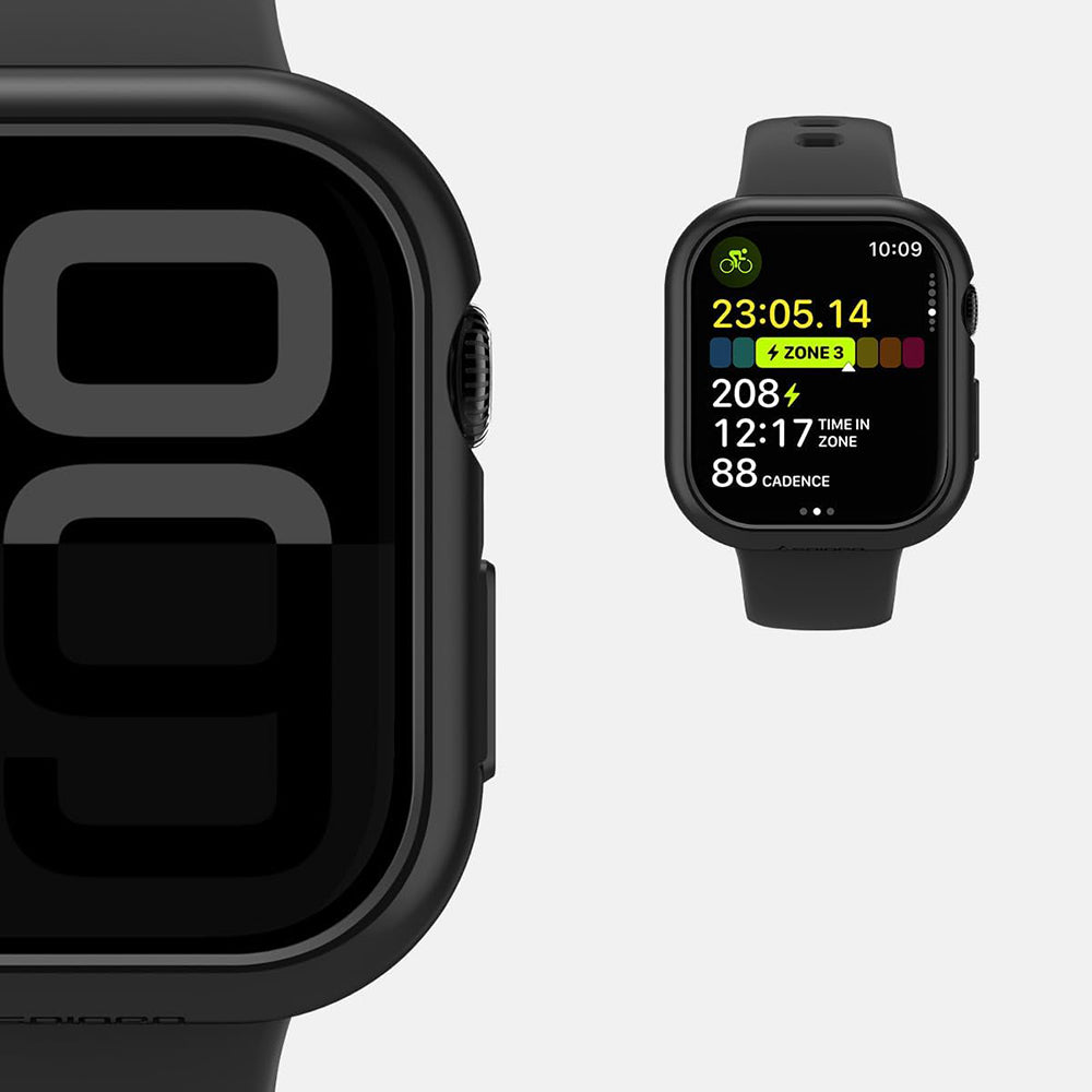 Schutzhülle für Apple Watch 10 42 mm, Spigen Thin Fit, Schwarz