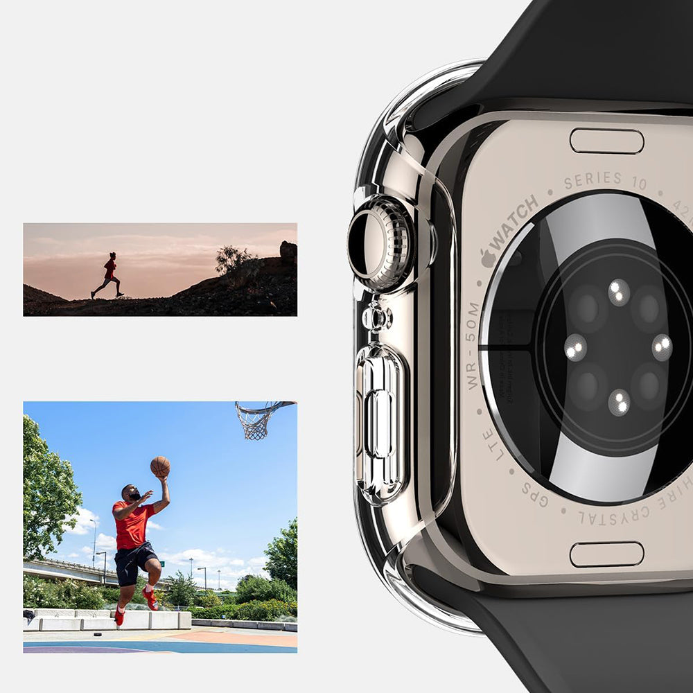 Schutzhülle für Apple Watch 10 42 mm, Spigen Thin Fit, Transparent