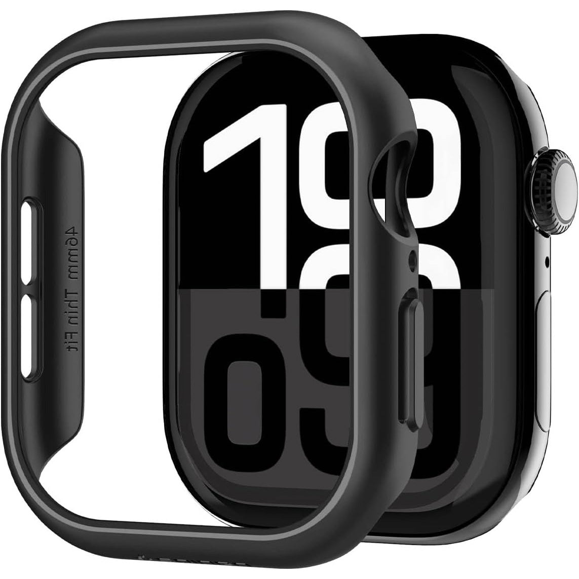 Schutzhülle für Apple Watch 11 / 10 46 mm, Spigen Thin Fit, Schwarz