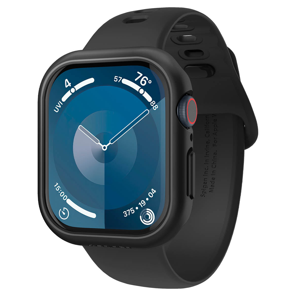 Schutzhülle für Apple Watch 11 / 10 46 mm, Spigen Thin Fit, Schwarz