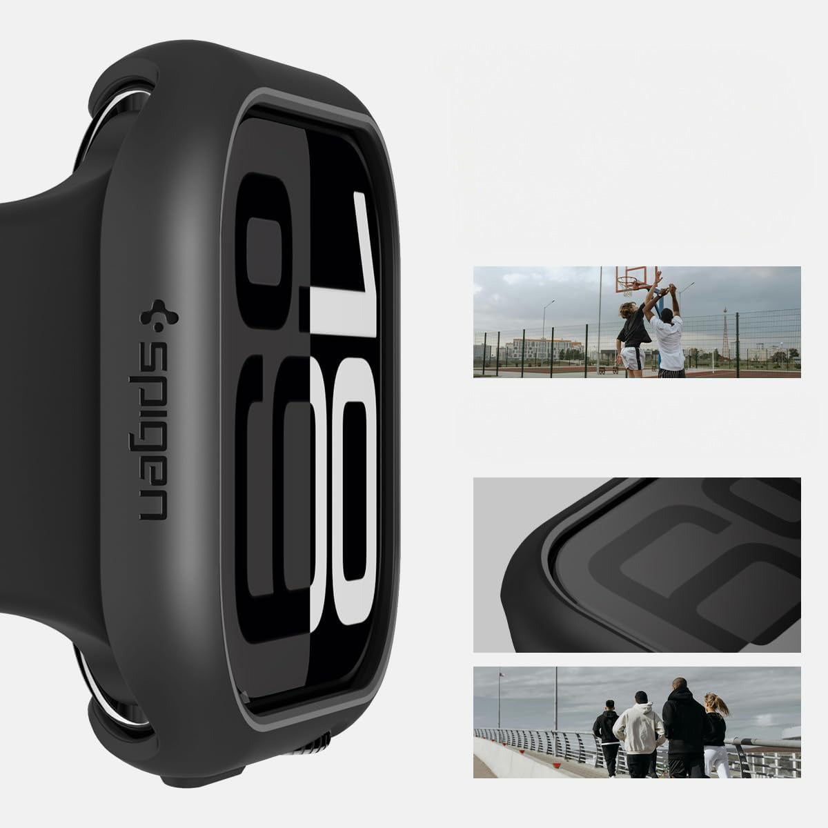 Schutzhülle für Apple Watch 11 / 10 46 mm, Spigen Thin Fit, Schwarz