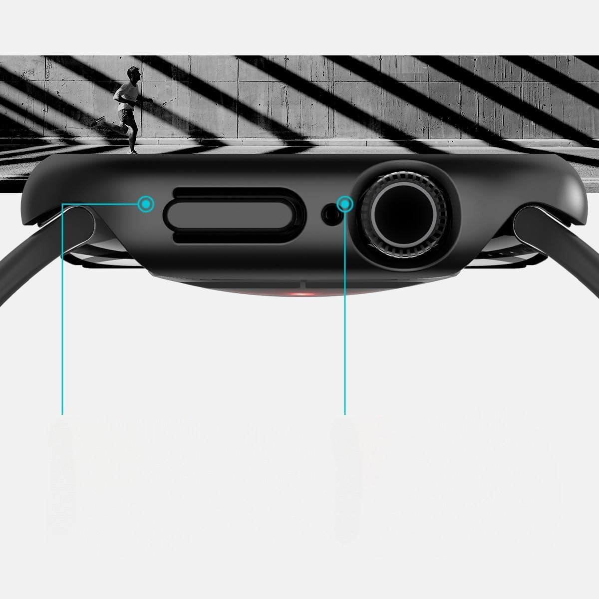 Schutzhülle für Apple Watch 11 / 10 46 mm, Spigen Thin Fit, Schwarz