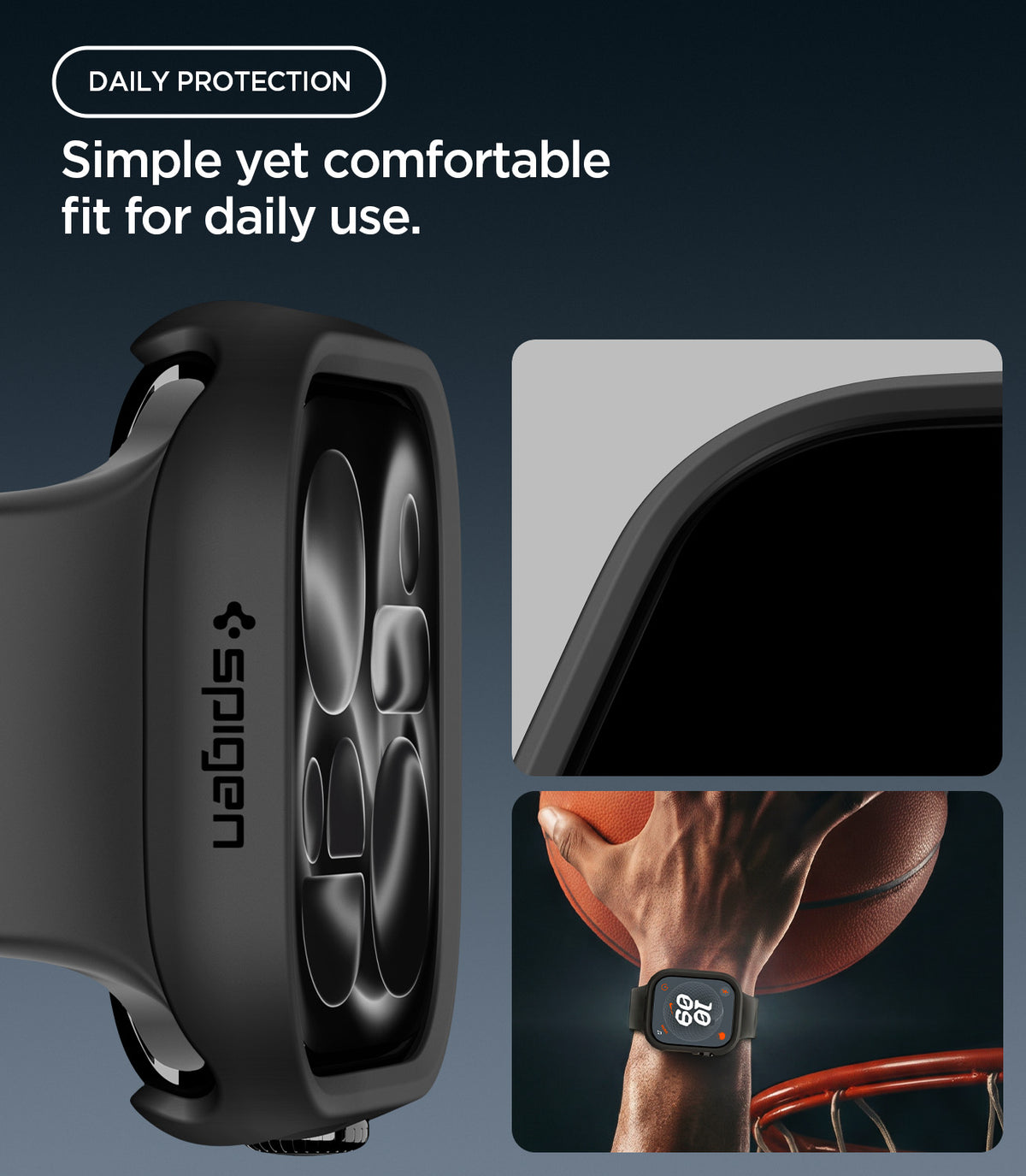 Schutzhülle für Apple Watch Series 12 42mm, Spigen Thin Fit, Schwarz (4/16)