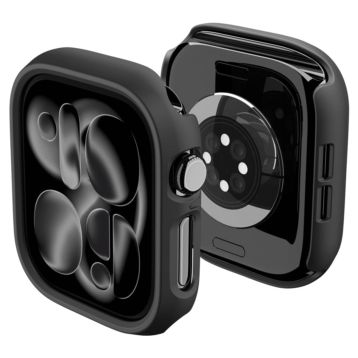 Schutzhülle für Apple Watch Series 12 42mm, Spigen Thin Fit, Schwarz (8/16)