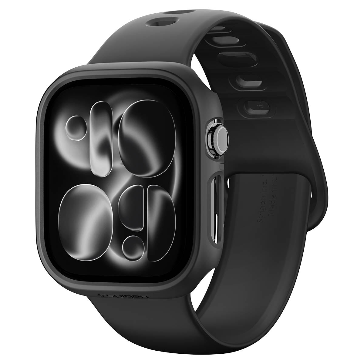 Schutzhülle für Apple Watch Series 12 42mm, Spigen Thin Fit, Schwarz (10/16)