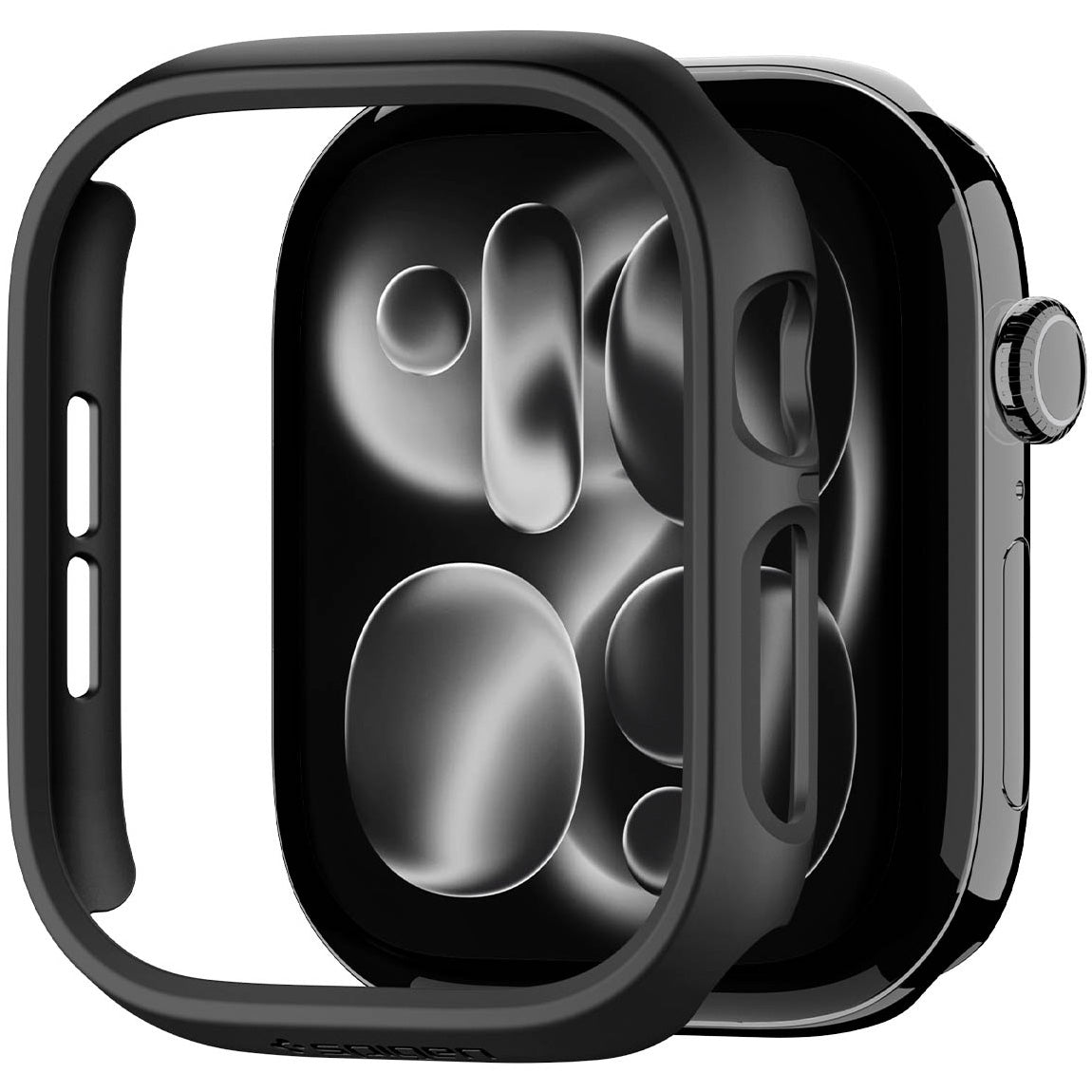 Schutzhülle für Apple Watch Series 12 46mm, Spigen Thin Fit, Schwarz (1/16)