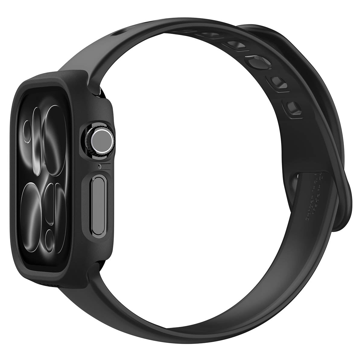 Schutzhülle für Apple Watch Series 12 46mm, Spigen Thin Fit, Schwarz (11/16)