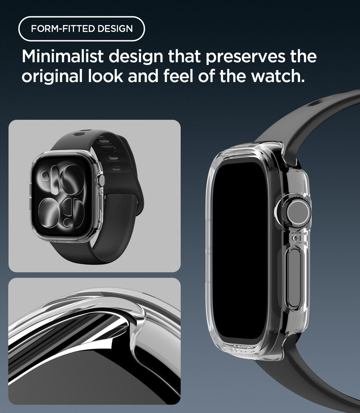 Schutzhülle für Apple Watch Series 12 46mm, Spigen Thin Fit, Transparent (3/16)