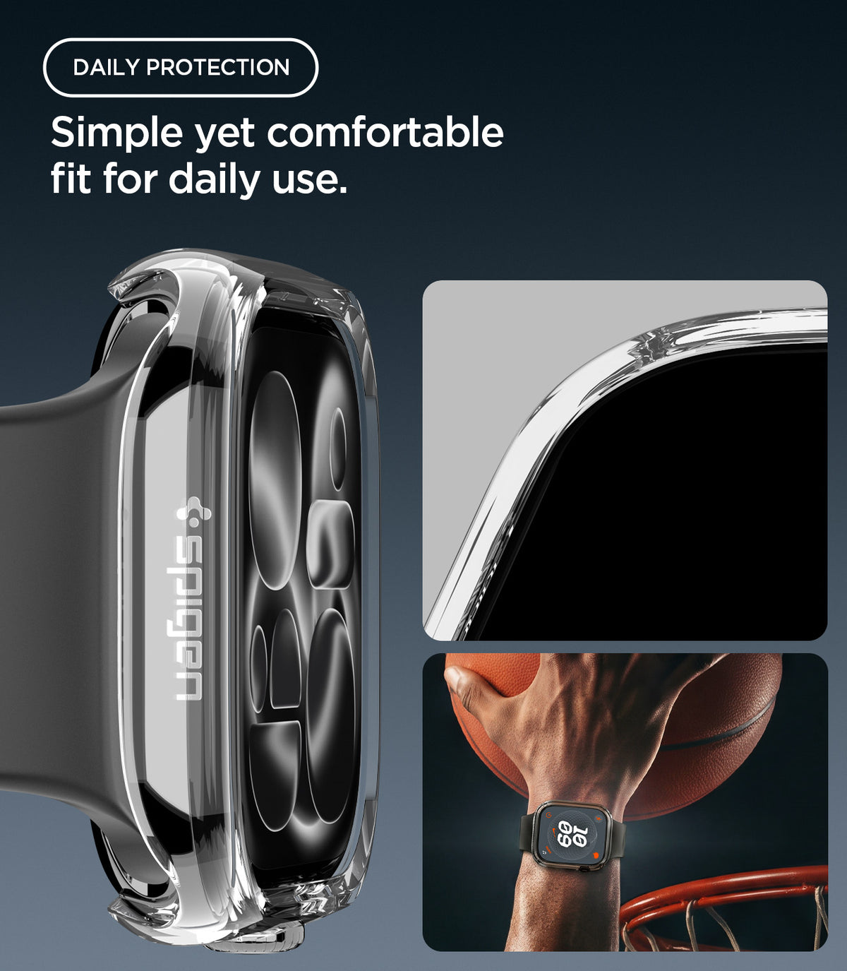 Schutzhülle für Apple Watch Series 12 46mm, Spigen Thin Fit, Transparent (4/16)