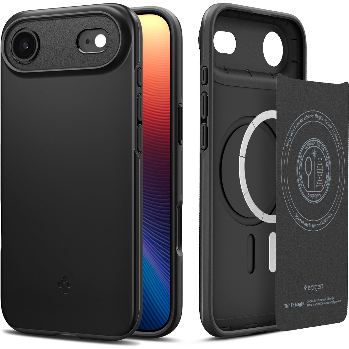 Handyhülle für iPhone Air, Spigen Thin Fit Mag mit MagSafe, Schwarz