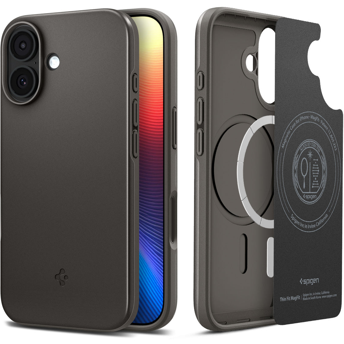 Handyhülle für iPhone 17, Spigen Thin Fit Mag mit MagSafe, Rotguss