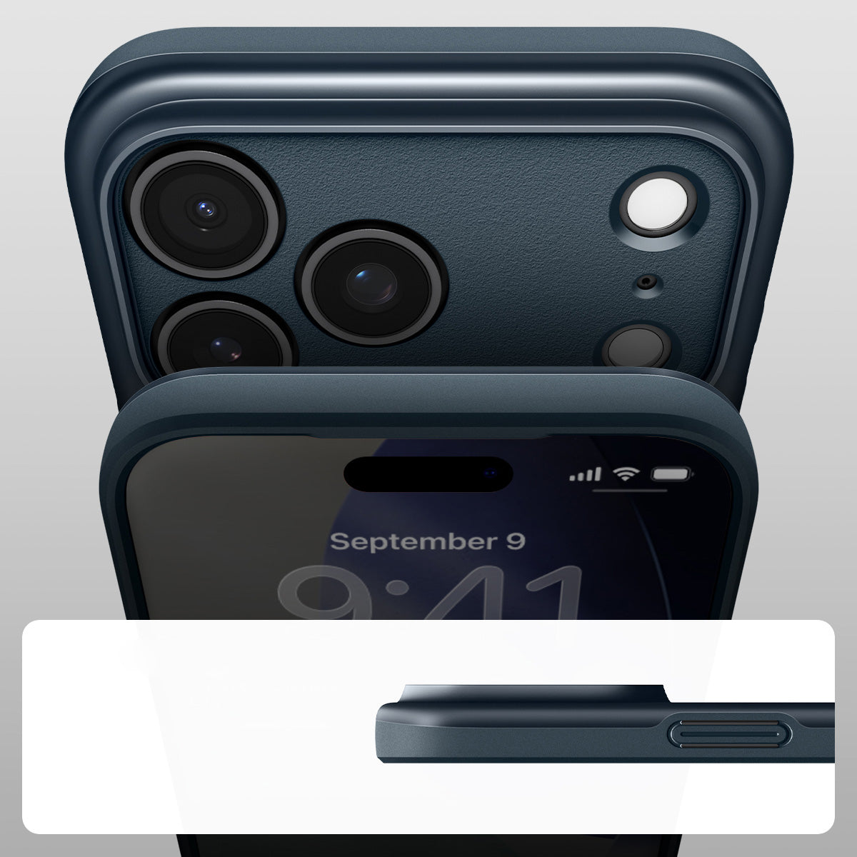 Handyhülle für iPhone 17 Pro Max, Spigen Thin Fit Mag mit MagSafe, Dunkelblau