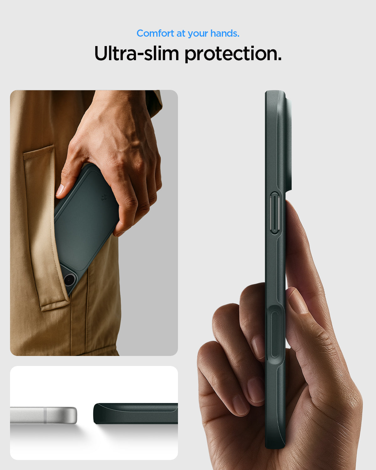Handyhülle für iPhone 18 Pro, Spigen Thin Fit Mag mit MagSafe, Grün (8/15)