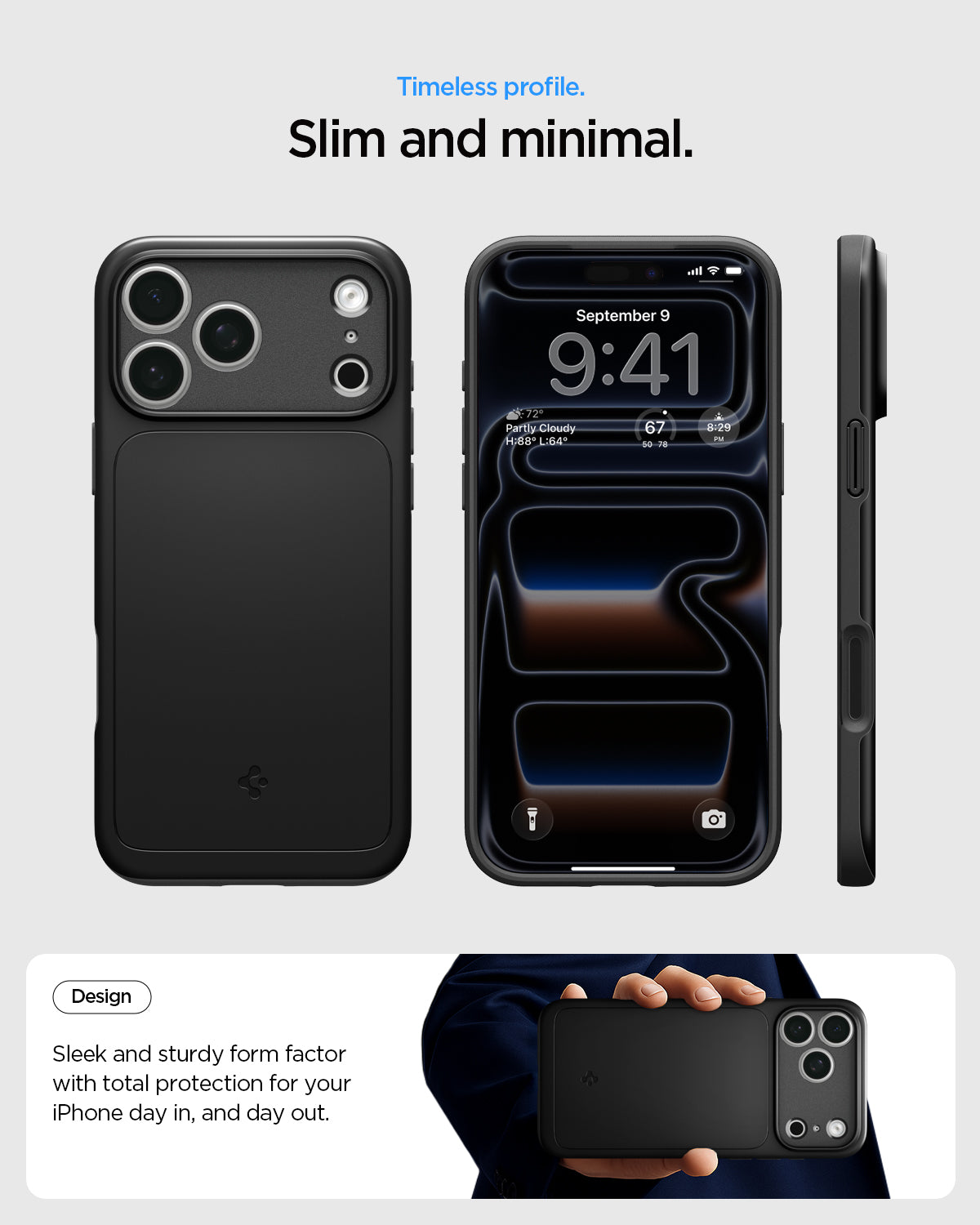 Handyhülle für iPhone 18 Pro, Spigen Thin Fit Mag mit MagSafe, Schwarz (6/15)