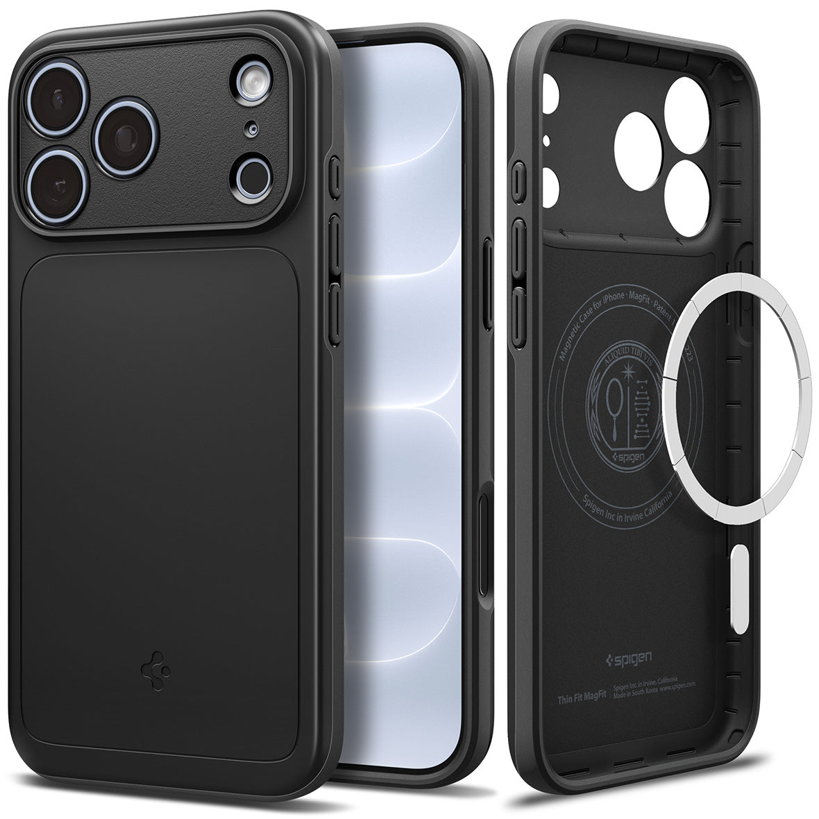 Handyhülle für iPhone 18 Pro, Spigen Thin Fit Mag mit MagSafe, Schwarz (9/15)