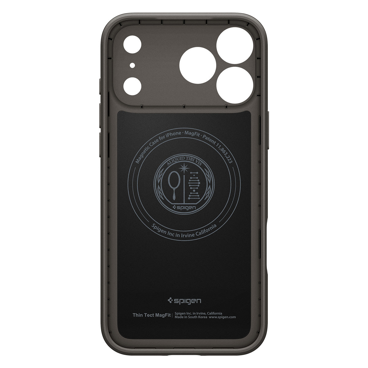 Handyhülle für iPhone 18 Pro, Spigen Thin Fit Mag mit MagSafe, Grau (11/15)