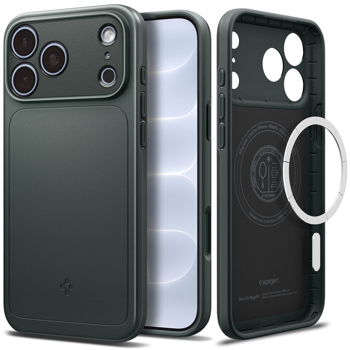 Handyhülle für iPhone 18 Pro Max, Spigen Thin Fit Mag mit MagSafe, Grün (9/15)