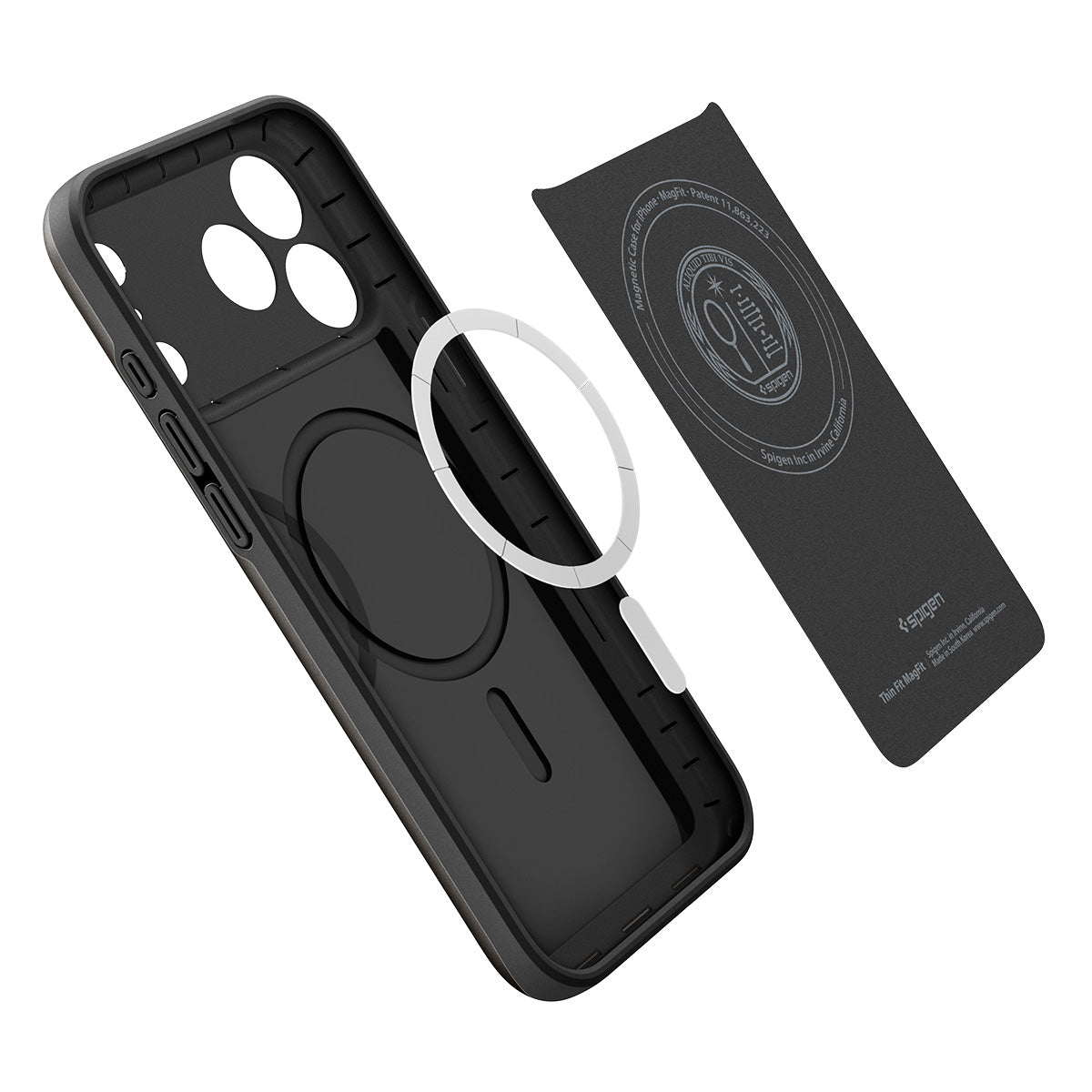 Handyhülle für iPhone 18 Pro Max, Spigen Thin Fit Mag mit MagSafe, Schwarz (15/15)