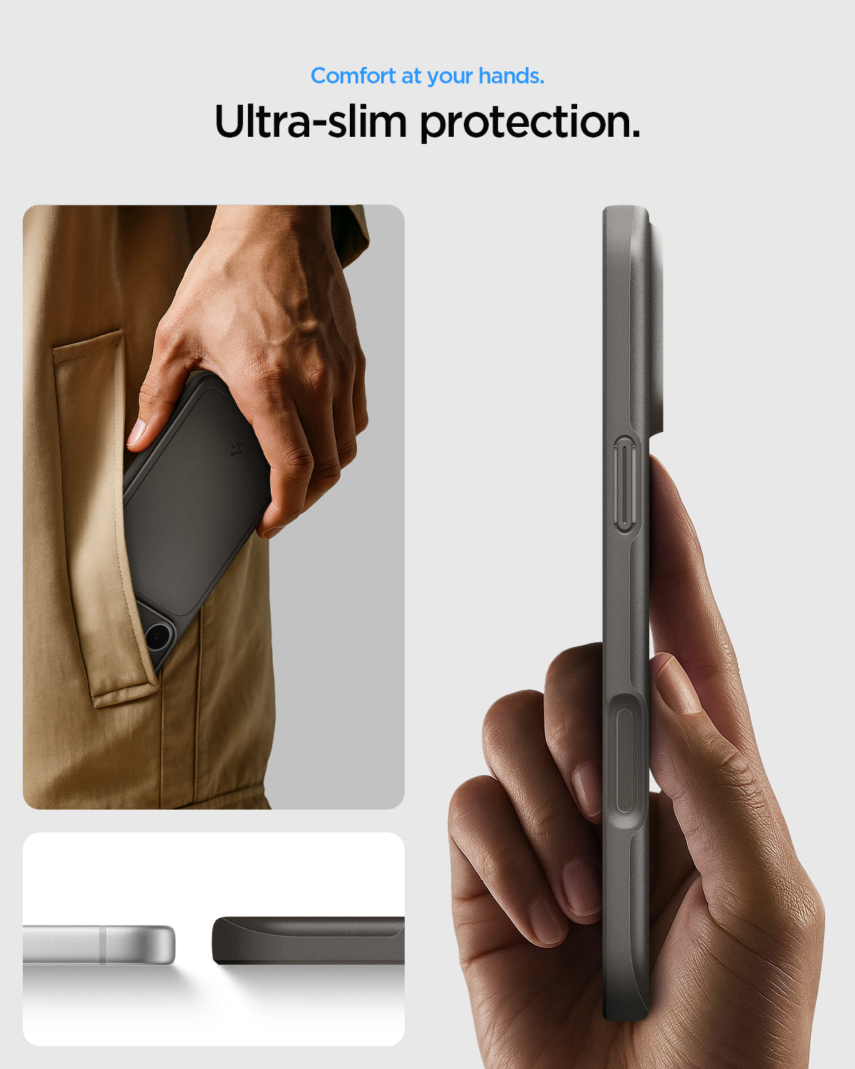 Handyhülle für iPhone 18 Pro Max, Spigen Thin Fit Mag mit MagSafe, Grau (8/15)