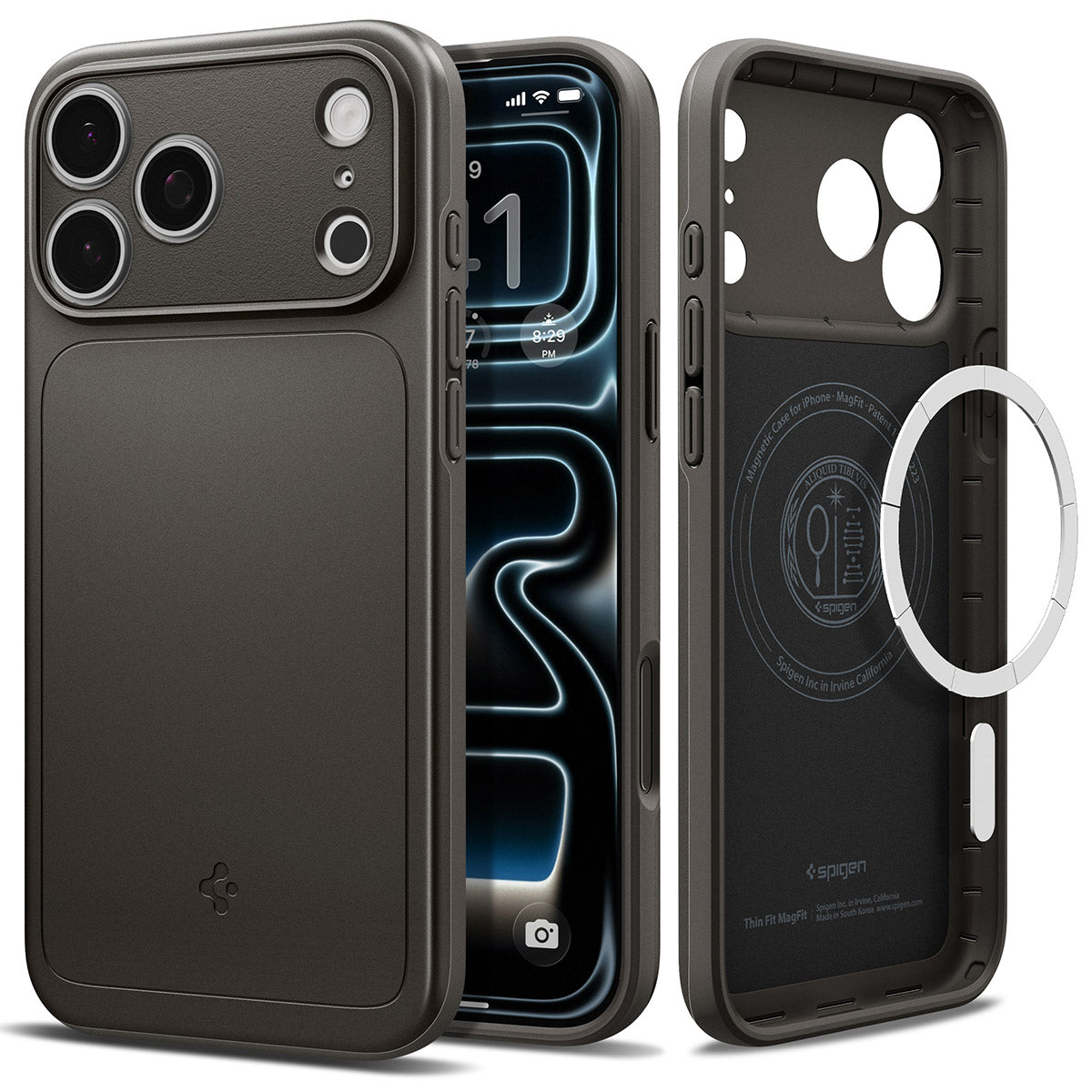Handyhülle für iPhone 18 Pro Max, Spigen Thin Fit Mag mit MagSafe, Grau (9/15)
