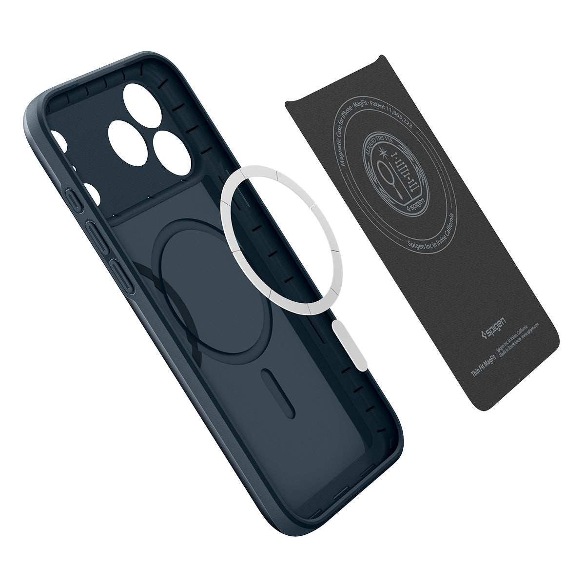 Handyhülle für iPhone 18 Pro Max, Spigen Thin Fit Mag mit MagSafe, Dunkelblau (15/15)