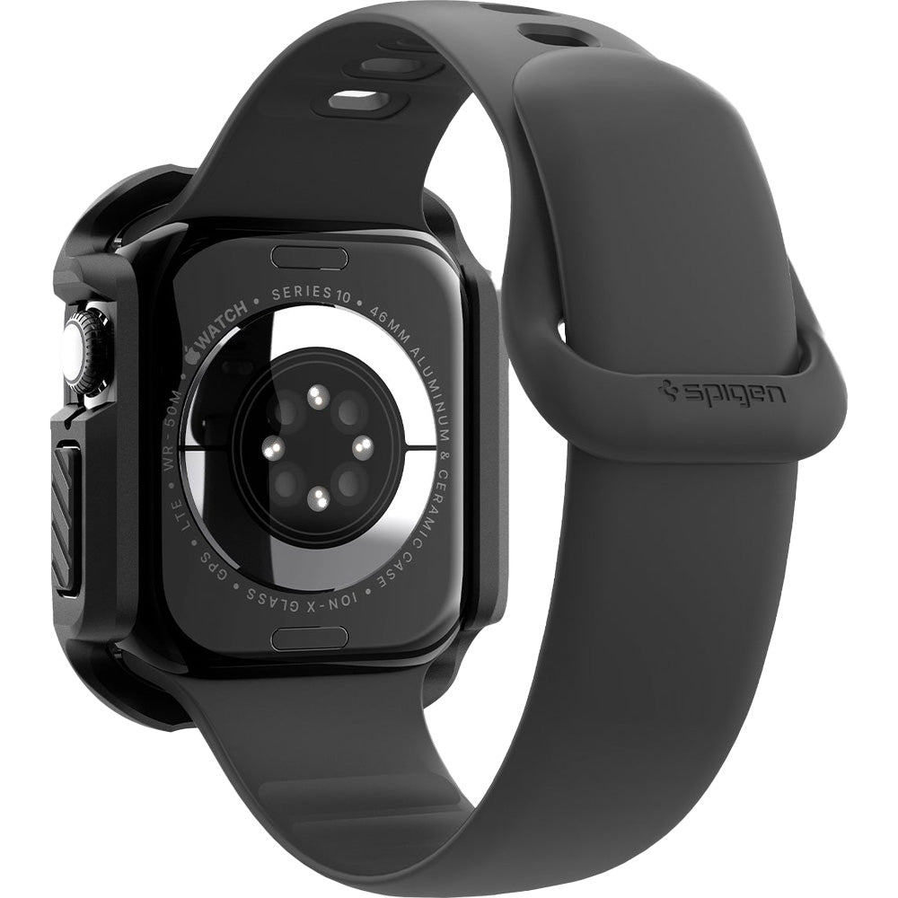 Schutzhülle mit Glas für Apple Watch 10 46 mm, Spigen Tough Armor SP, Schwarz