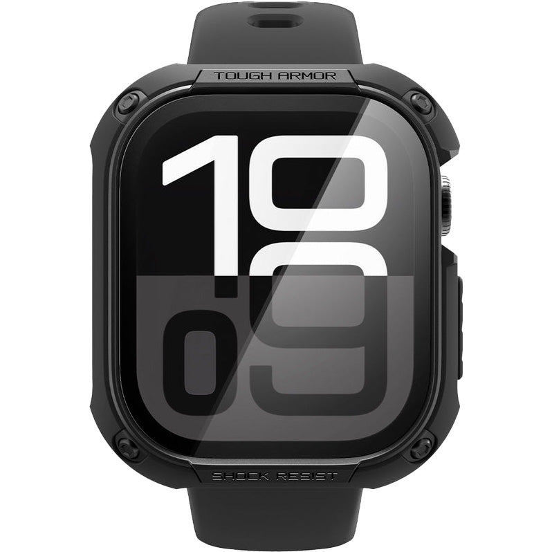 Schutzhülle mit Glas für Apple Watch 10 46 mm, Spigen Tough Armor SP, Schwarz
