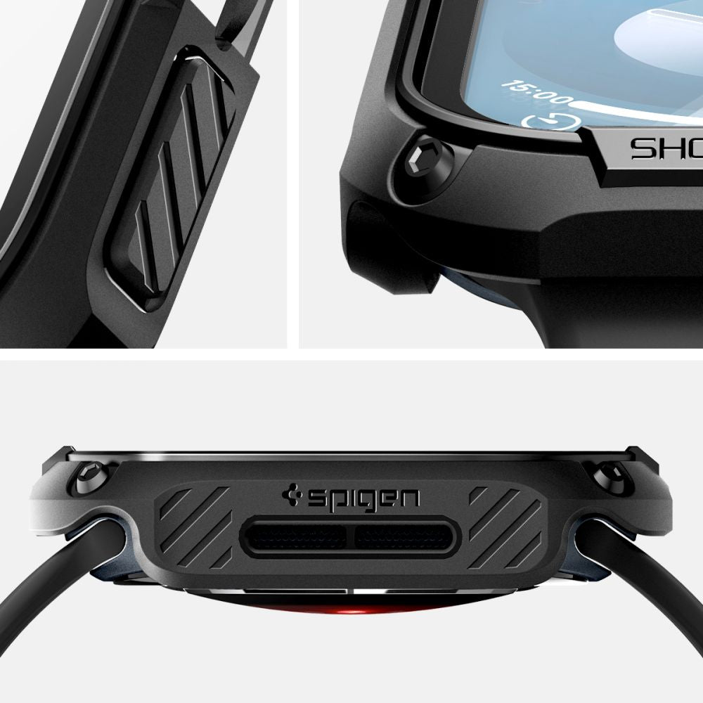 Schutzhülle mit Glas für Apple Watch 10 46 mm, Spigen Tough Armor SP, Schwarz