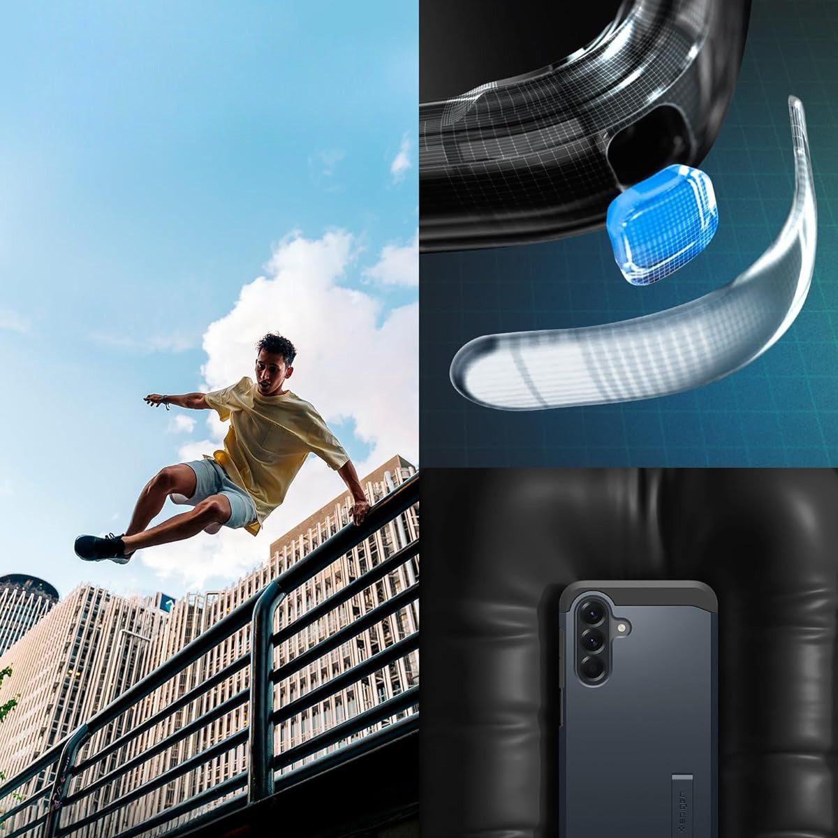 Handyhülle für Galaxy A56 5G, Spigen Tough Armor, Dunkelblau