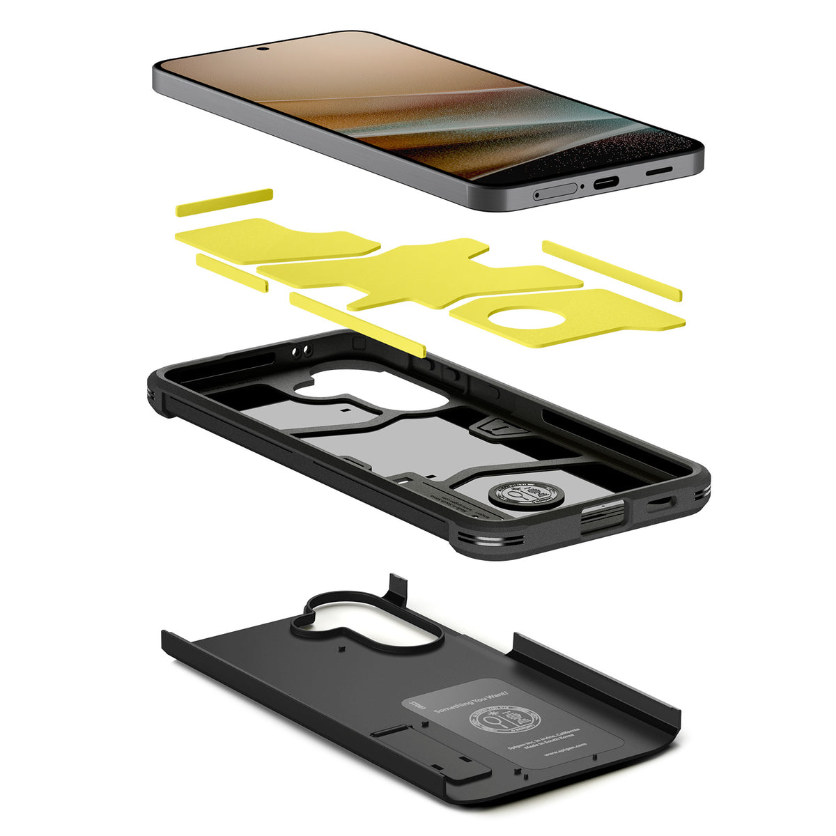 Handyhülle für Galaxy A57 5G, Spigen Tough Armor, Schwarz