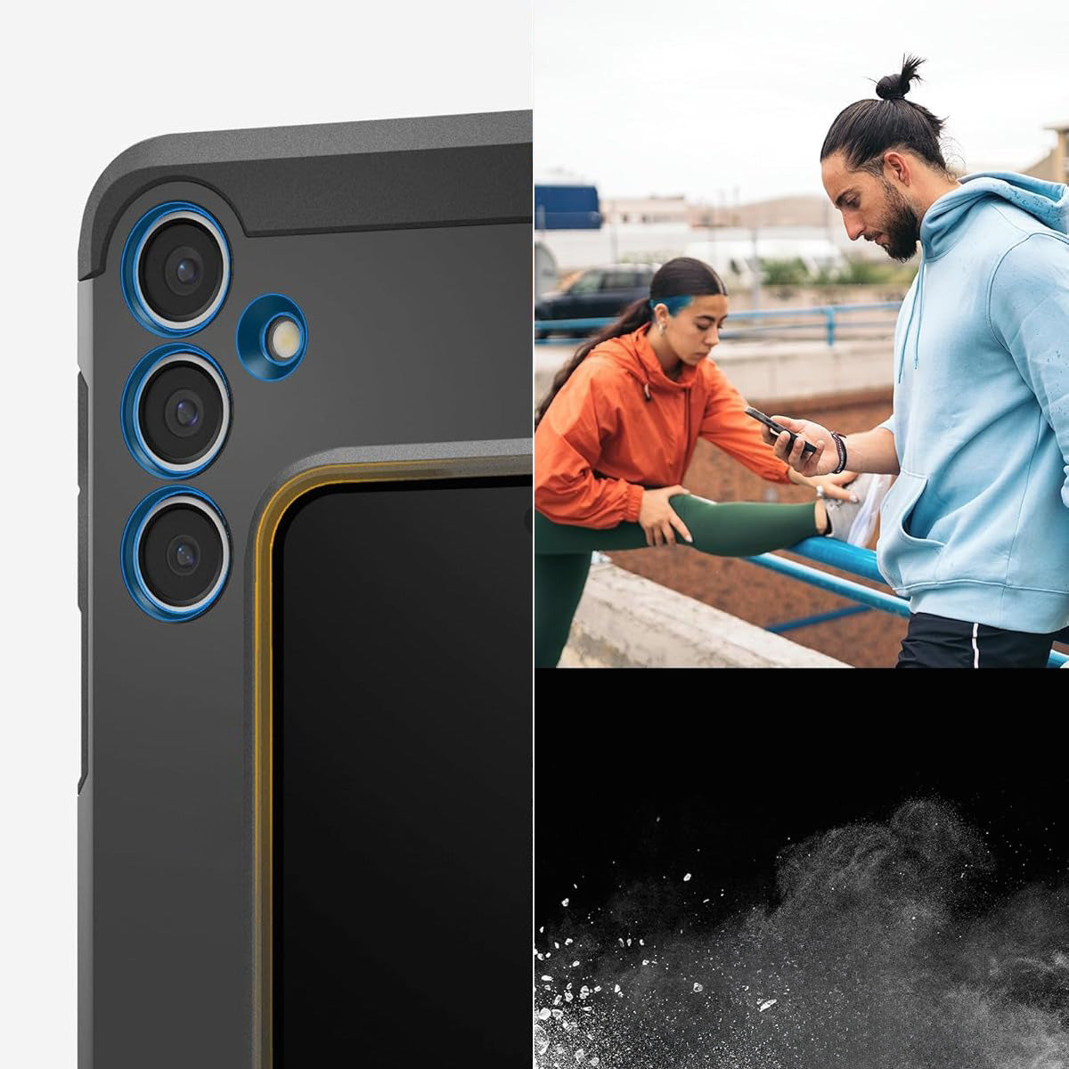 Handyhülle für Galaxy S24 FE, Spigen Tough Armor, Schwarz