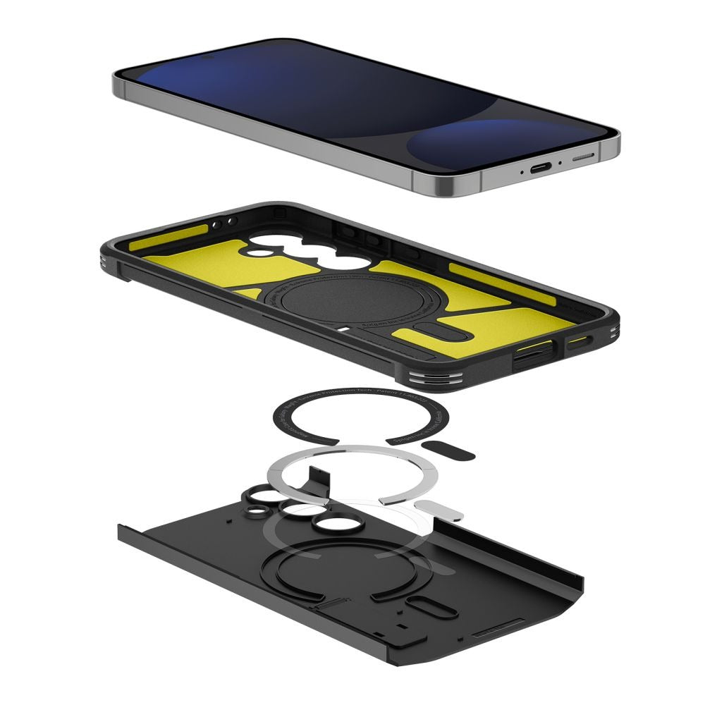 Handyhülle für Galaxy S24 FE, Spigen Tough Armor Mag mit MagSafe, Schwarz