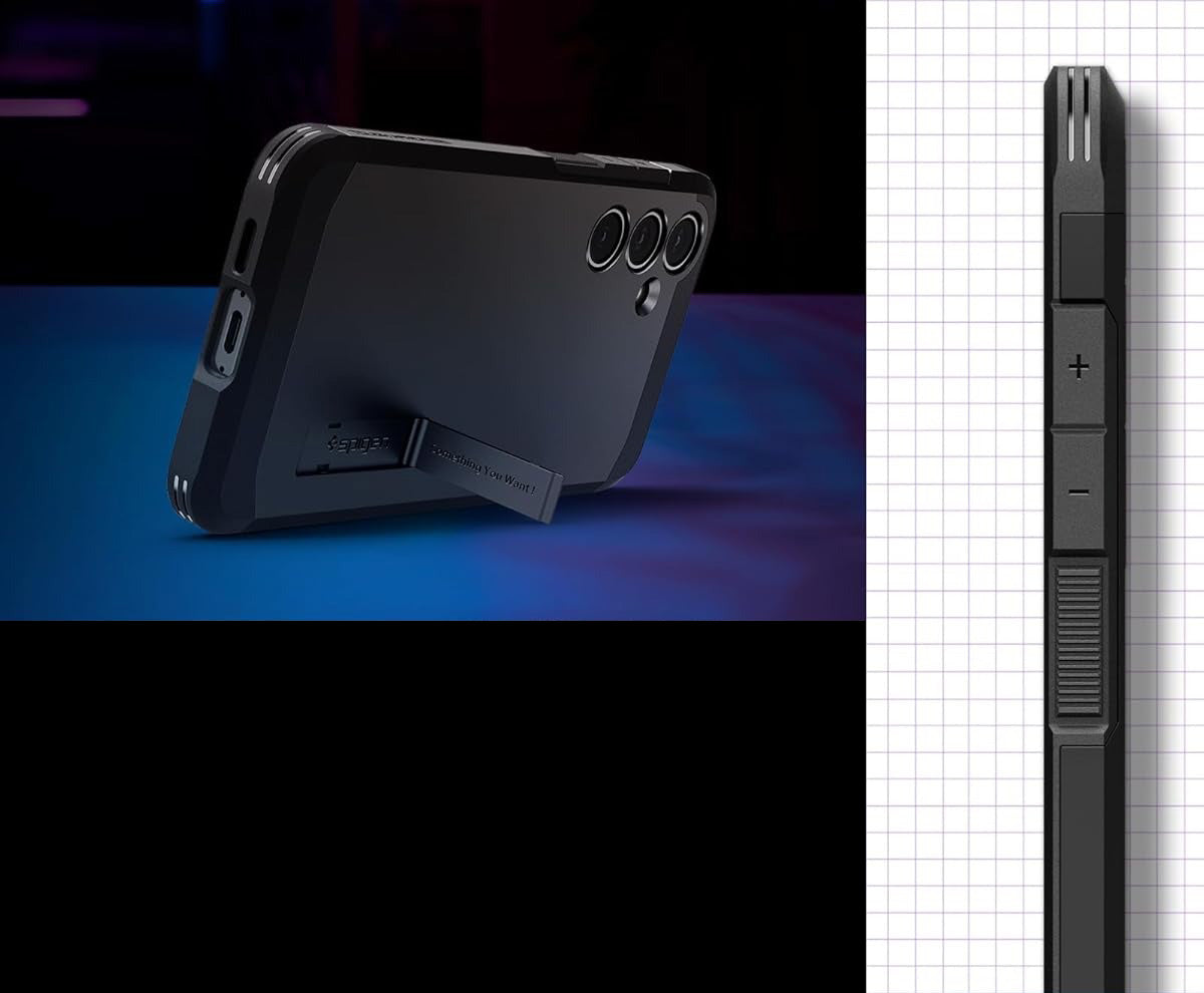 Handyhülle für Galaxy S24 FE, Spigen Tough Armor Mag mit MagSafe, Schwarz