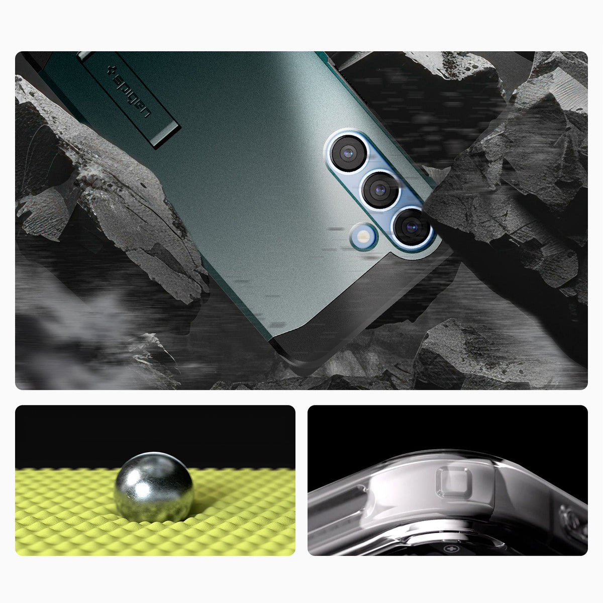 Handyhülle für Galaxy S25, Spigen Tough Armor Mag mit MagSafe, Grün