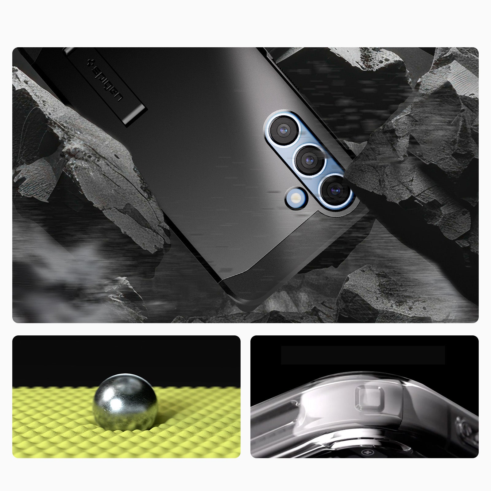 Handyhülle für Galaxy S25, Spigen Tough Armor Mag mit MagSafe, Schwarz