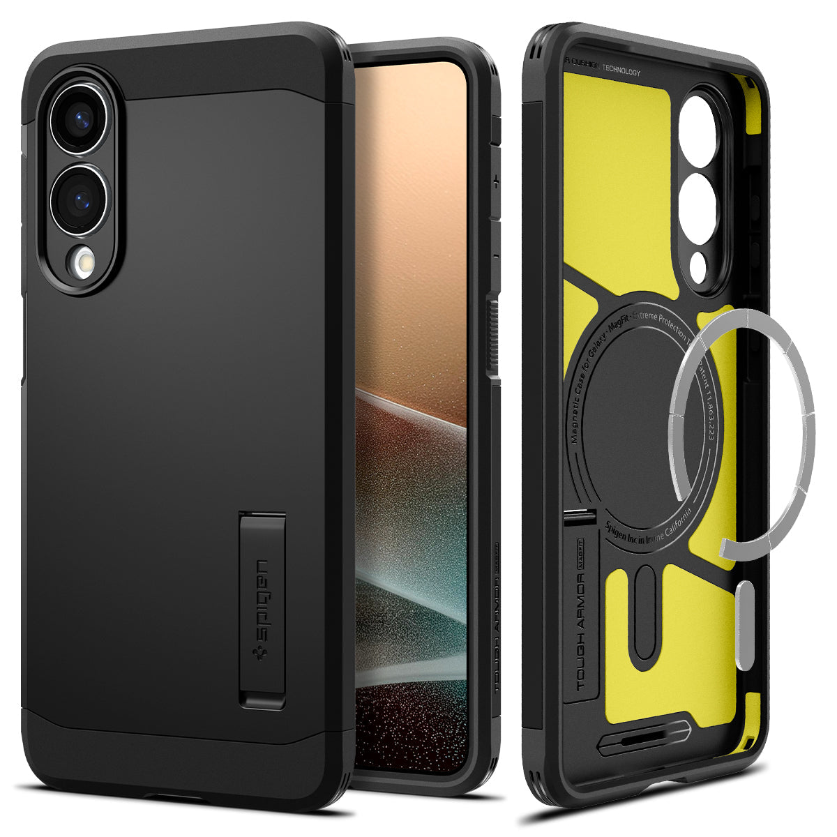 Handyhülle für Galaxy S25 Edge, Spigen Tough Armor Mag mit MagSafe, Schwarz