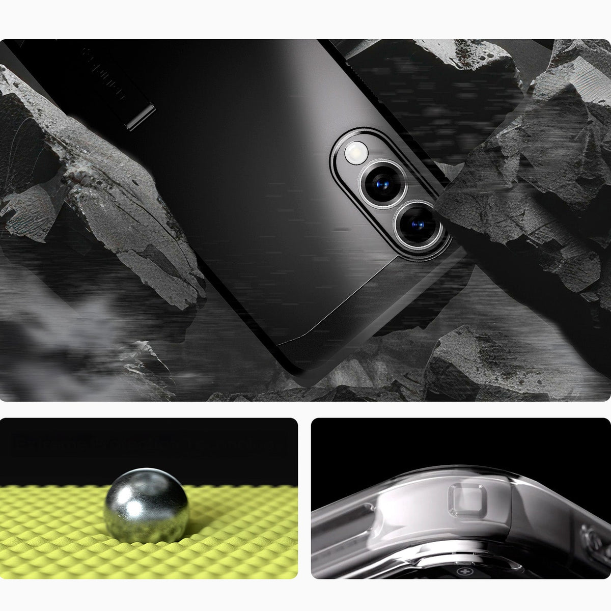 Handyhülle für Galaxy S25 Edge, Spigen Tough Armor Mag mit MagSafe, Schwarz