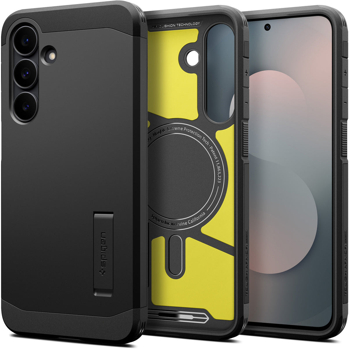 Handyhülle für Galaxy S25 FE, Spigen Tough Armor Mag mit MagSafe, Schwarz