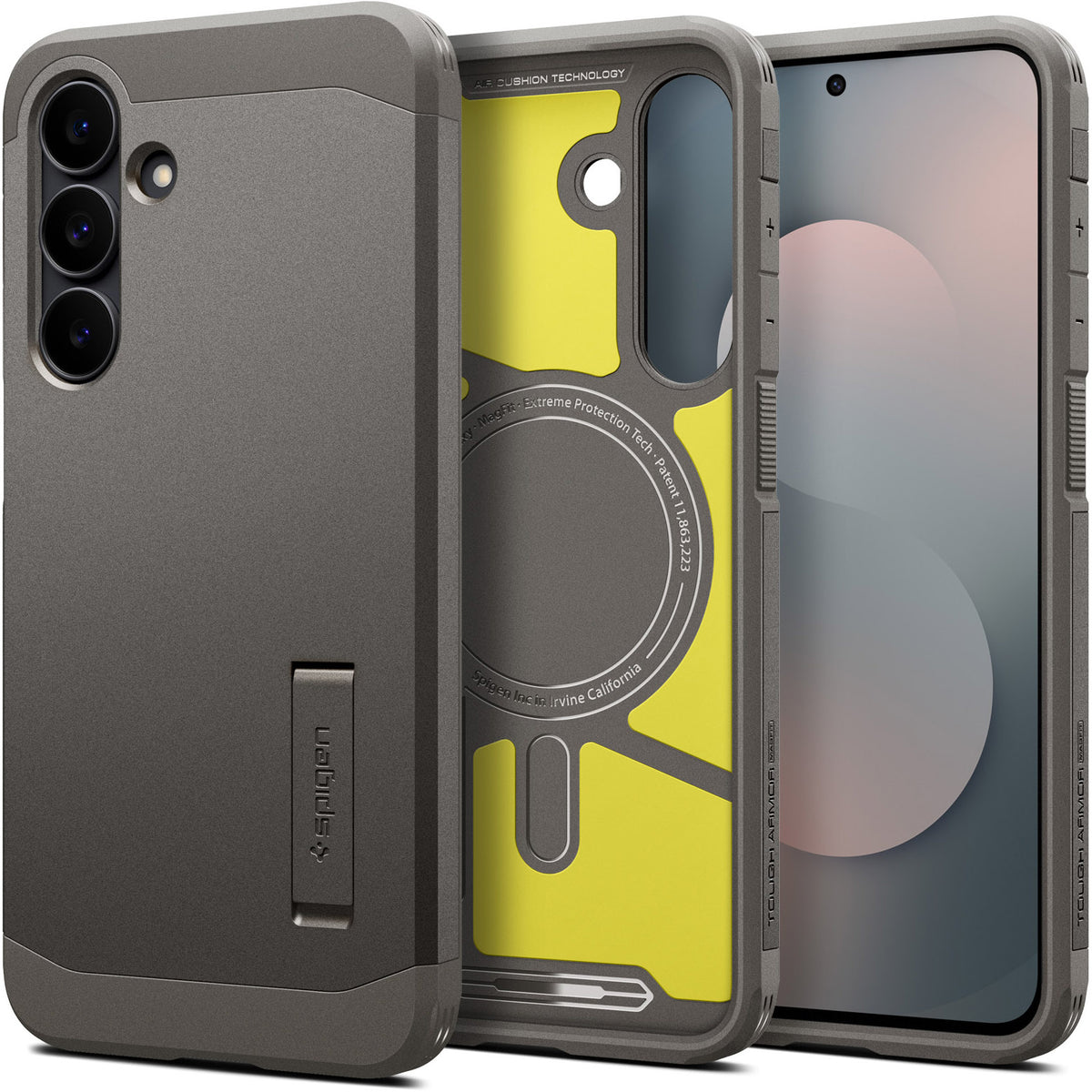 Handyhülle für Galaxy S25 FE, Spigen Tough Armor Mag mit MagSafe, Grau