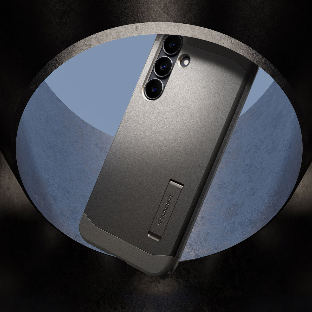Handyhülle für Galaxy S25 FE, Spigen Tough Armor Mag mit MagSafe, Grau