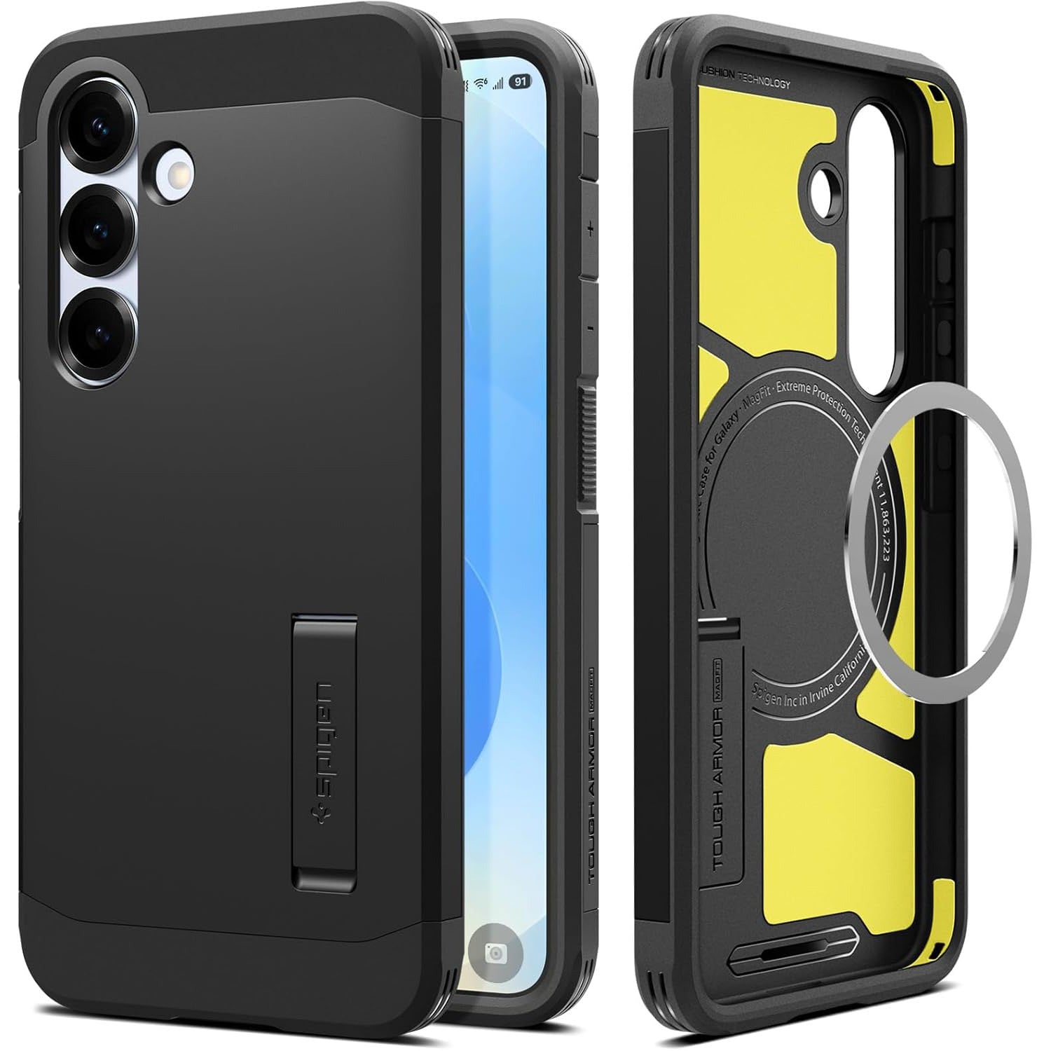 Handyhülle für Galaxy S25 Plus, Spigen Tough Armor Mag mit MagSafe, Schwarz