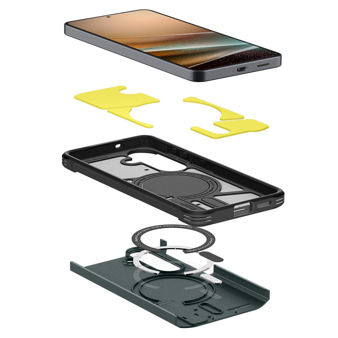 Handyhülle für Galaxy S26, Spigen Tough Armor Mag mit MagSafe, Grün