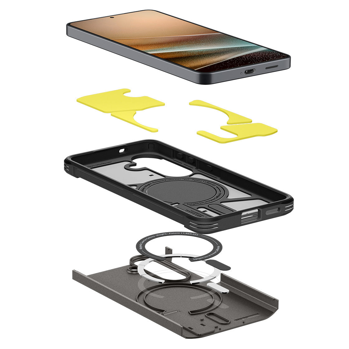 Handyhülle für Galaxy S26 Plus, Spigen Tough Armor Mag mit MagSafe, Grau