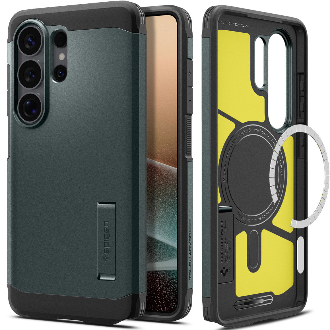 Handyhülle für Galaxy S26 Ultra, Spigen Tough Armor Mag mit MagSafe, Grün