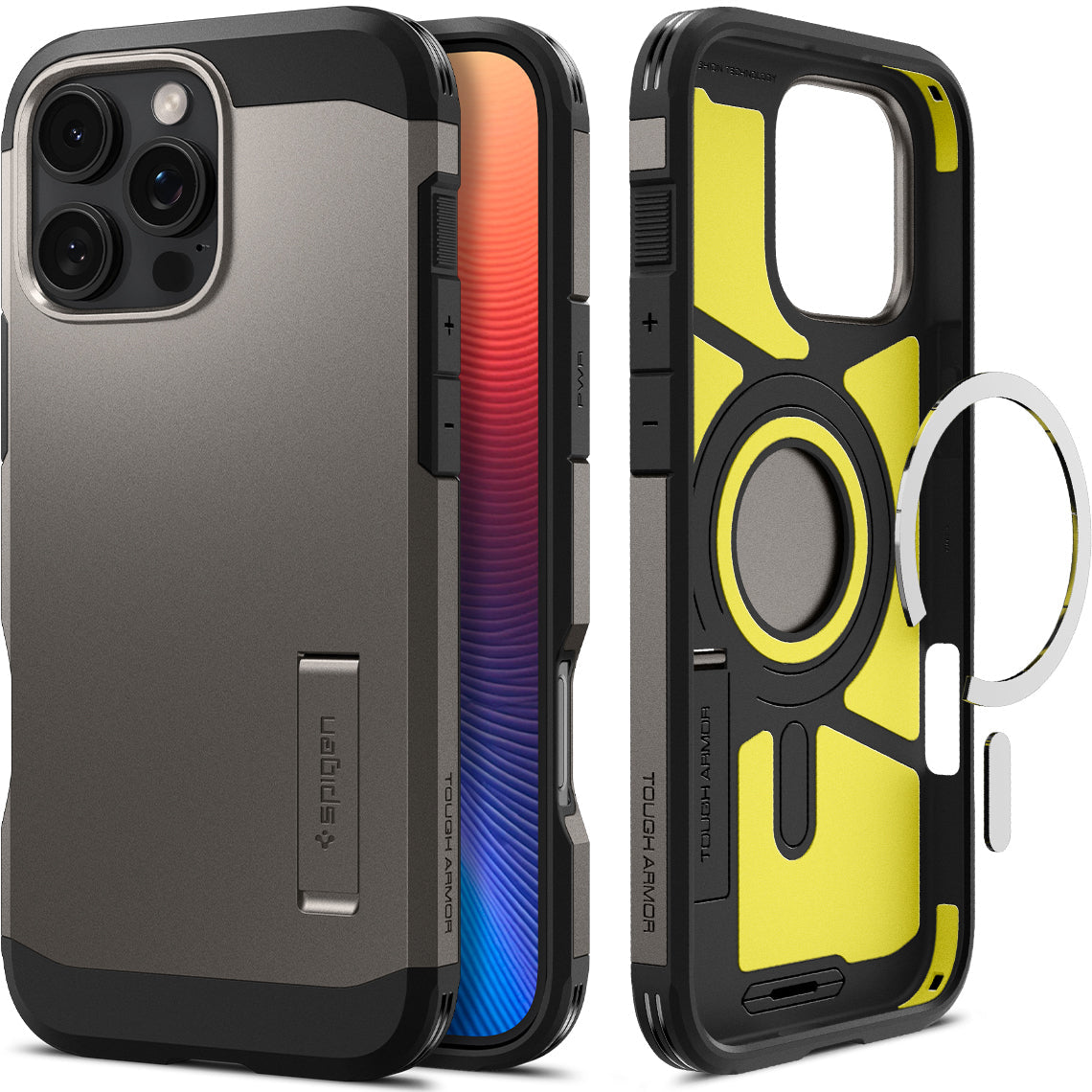 Handyhülle für iPhone 16 Pro, Spigen Tough Armor Mag mit MagSafe, Rotguss