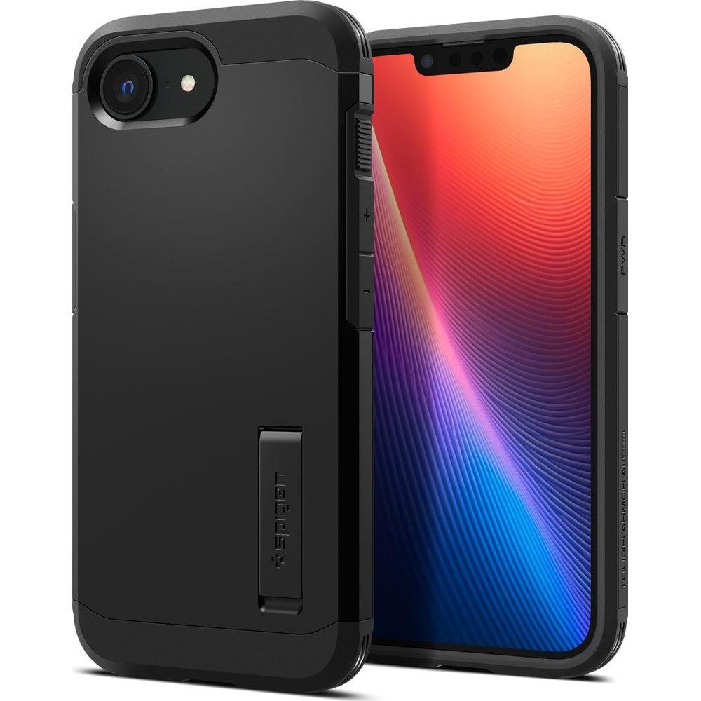 Handyhülle für iPhone 17e / 16e, Spigen Tough Armor Mag mit MagSafe, Schwarz