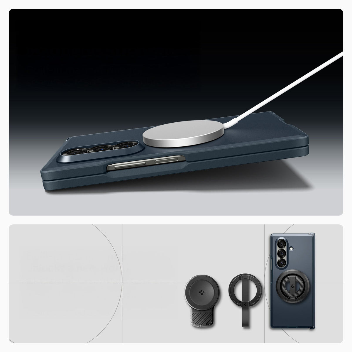 Handyhülle für Galaxy Z Fold7, Spigen Tough Armor Pro Mag mit MagSafe, Graphitgrau