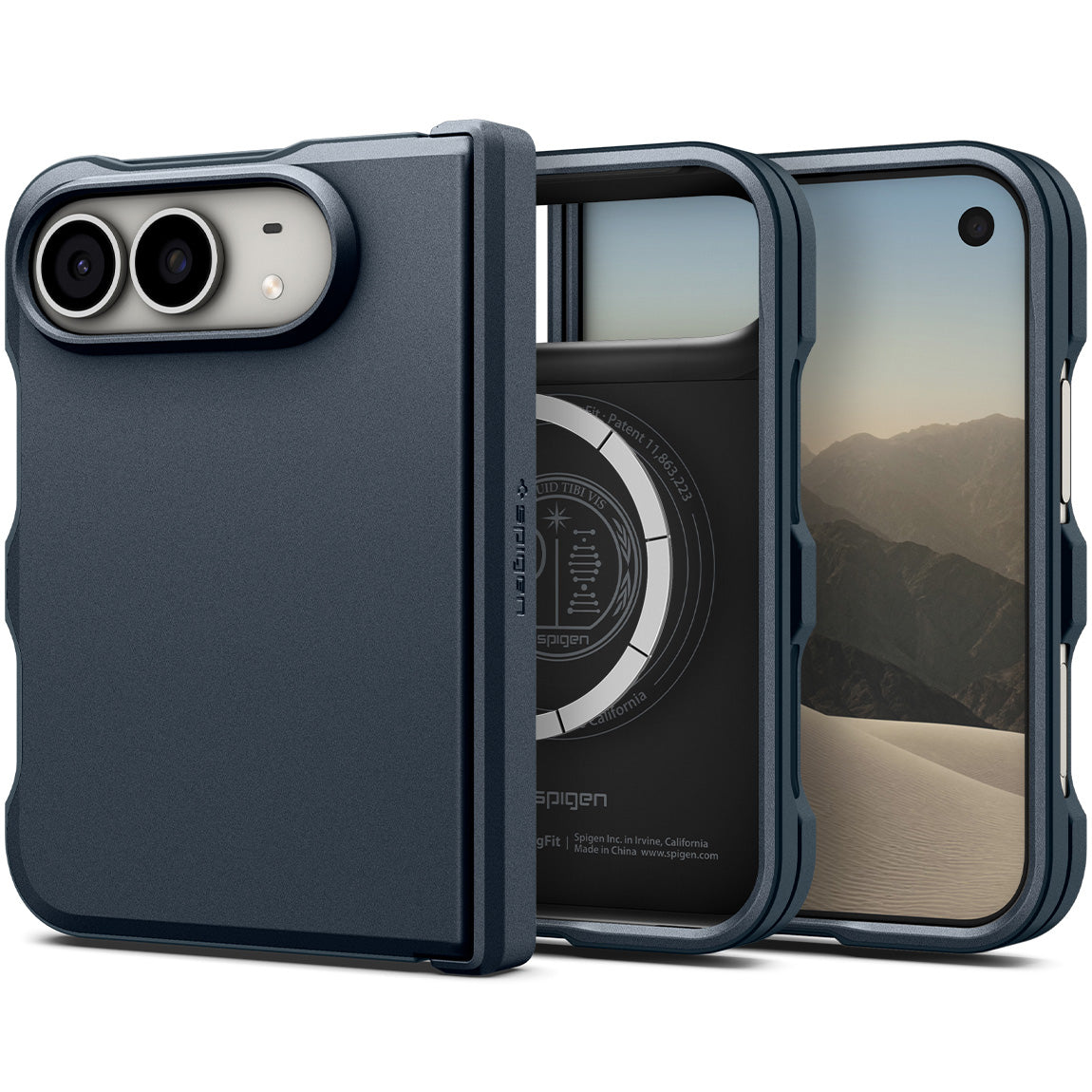 Handyhülle für iPhone Duo, Spigen Tough Armor Pro Mag mit MagSafe, Dunkelblau (1/15)